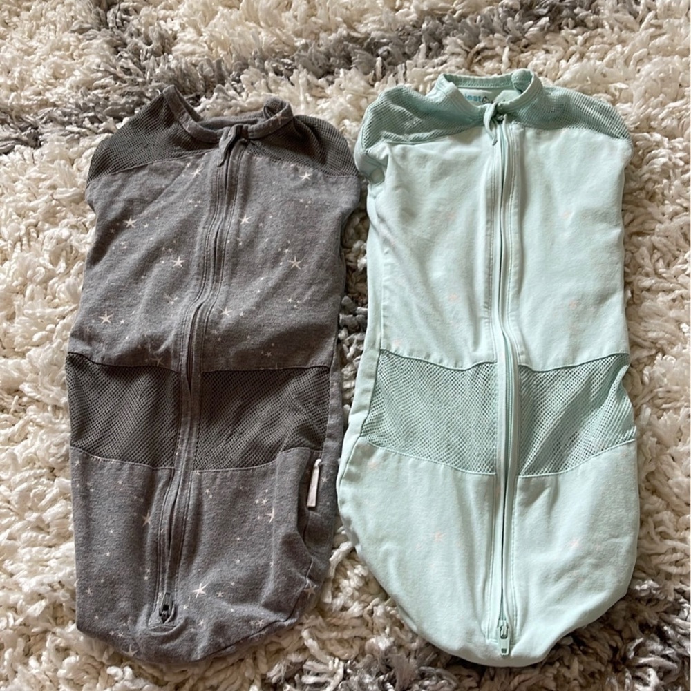 Happiest baby swaddle grey and green size small
